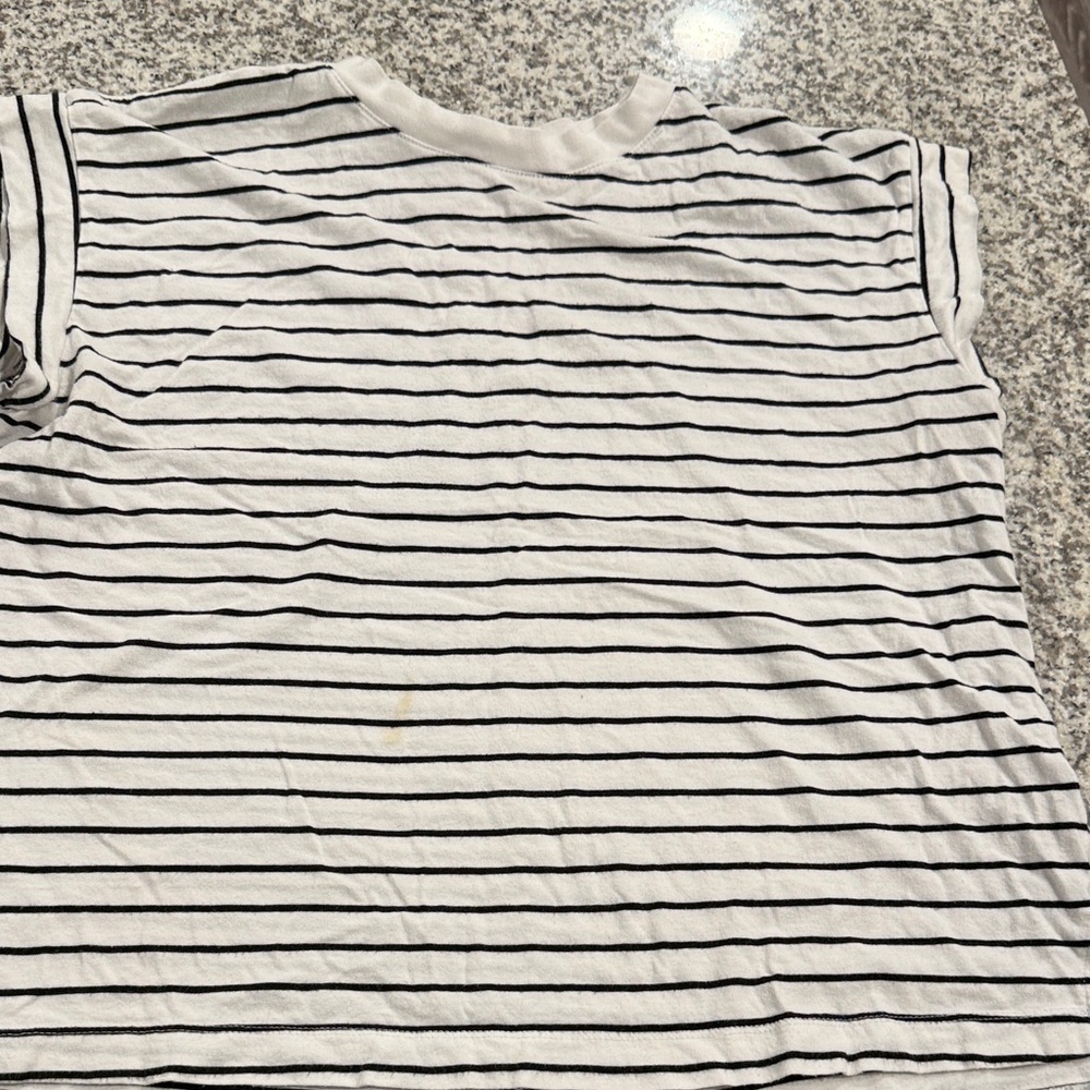 A New Day Black and White Striped Top